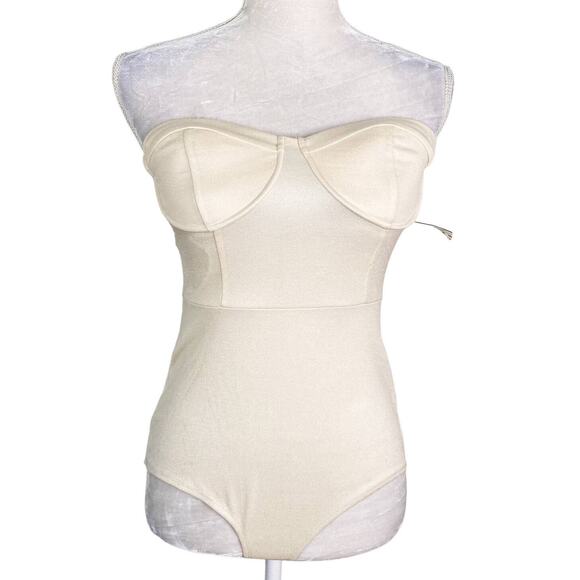 L'Atiste by Amy Strapless Shapewear Bodysuit Medium Beige New - Picture 1 of 10
